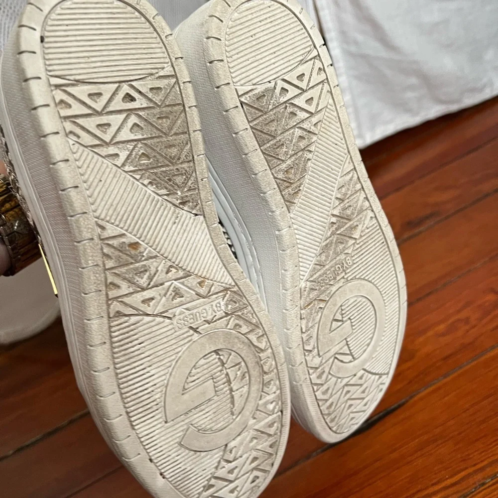 G by Guess Los Angeles Taupe Snake Wedge Rigster Sneakers 8M